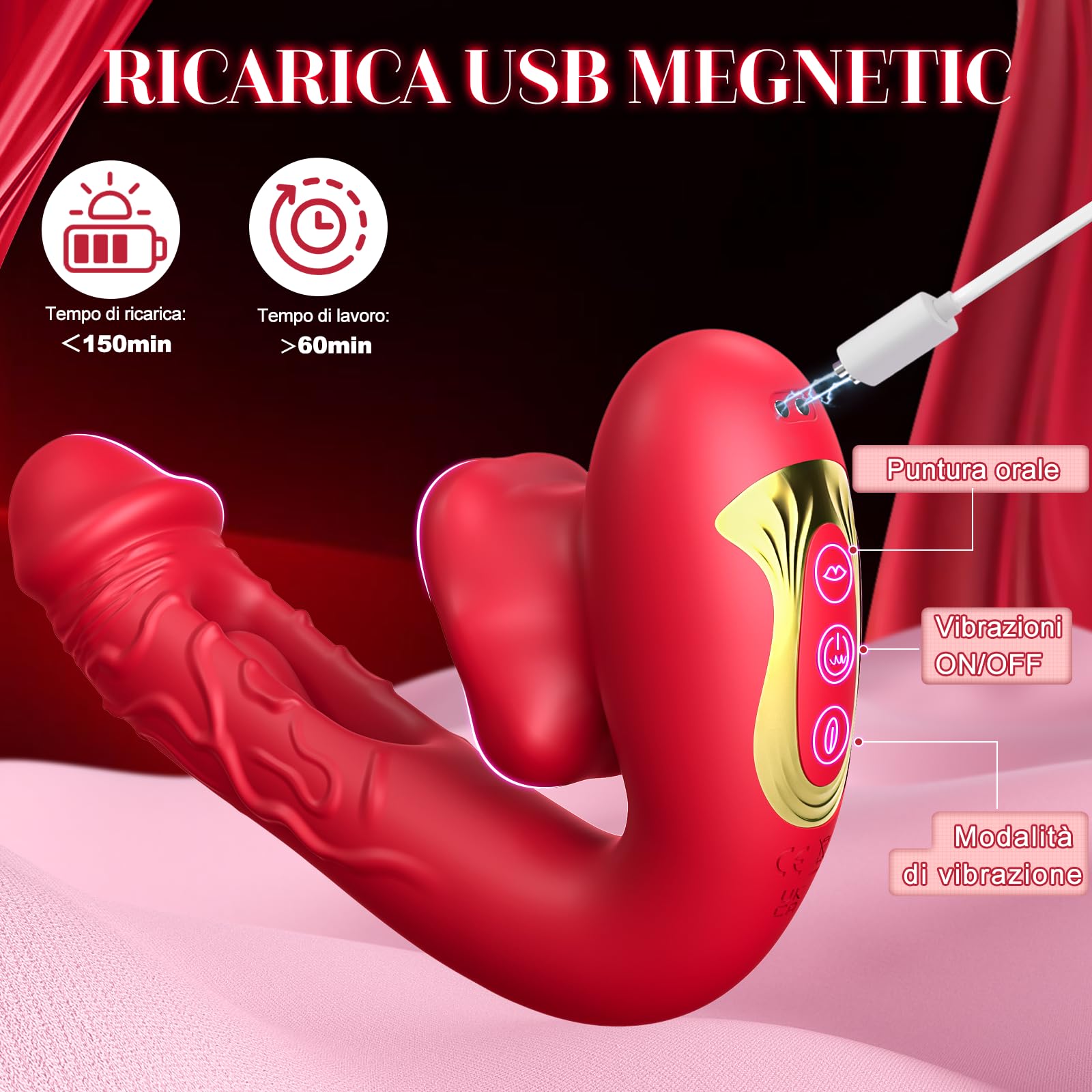 Vibratoreper Donna Professionale Sex toys - Vibratore Clitoride Dildo Vibratore Con 10 Modalità Sbattere & Vibrare & Leccare & Mordere,Lingua Vibrante Vibratore Anale Sexytoysys Donna Coppia