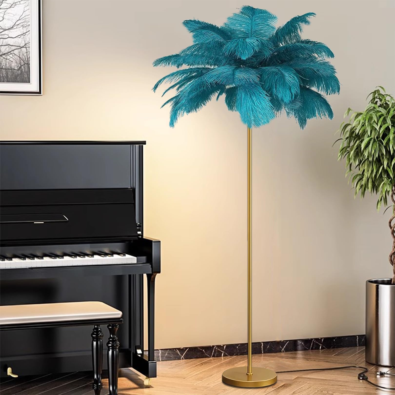Lampadaire en plumes d'autruche anti-éblouissement pour bureau