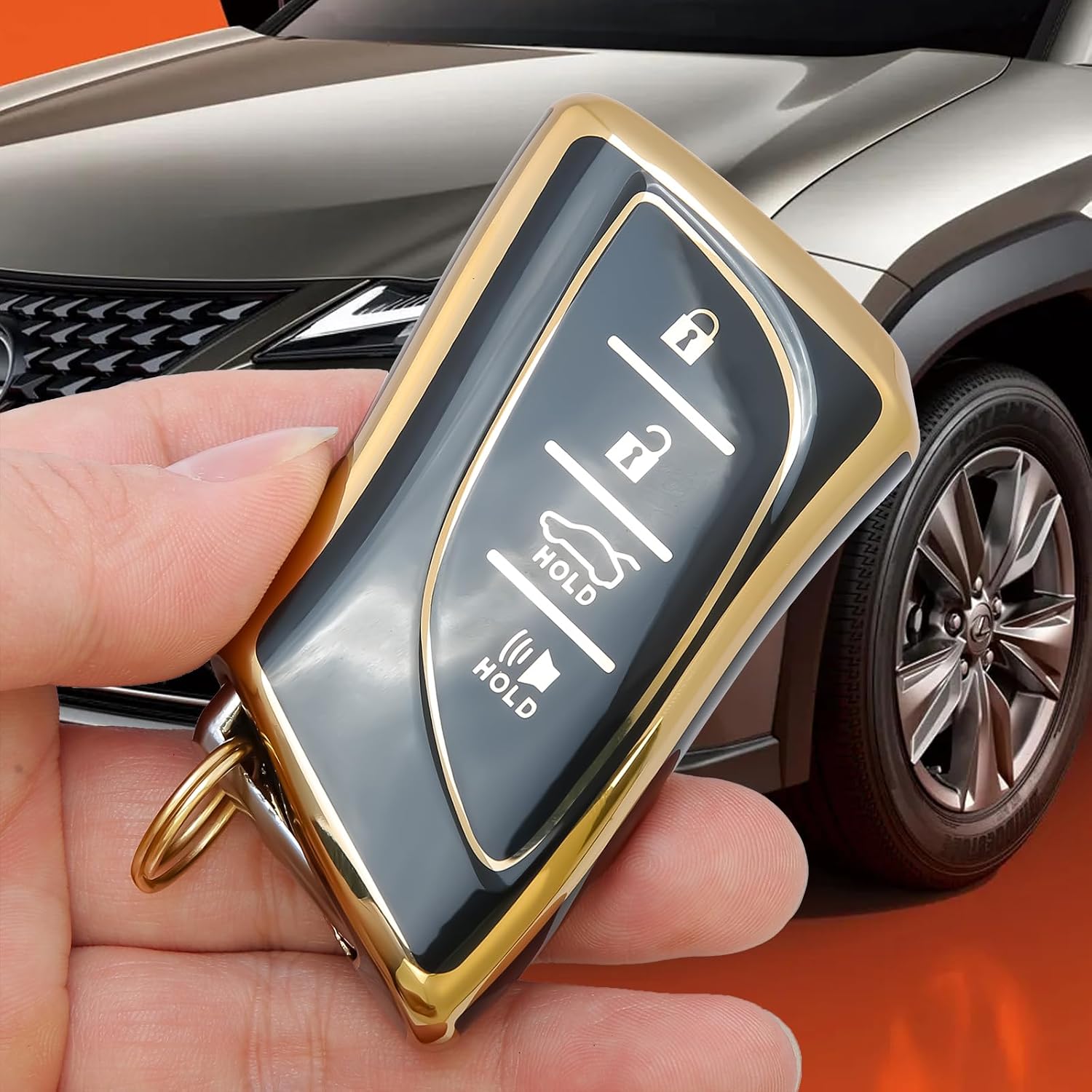 for Lexus Key Fob Cover Keychain Accessories 4-Button TPU Case image 5