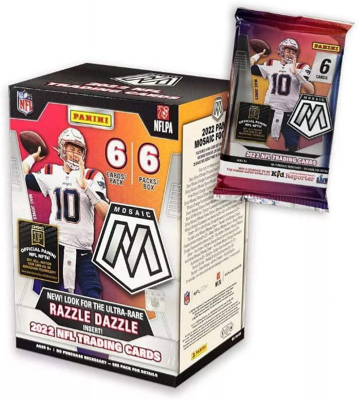 2022 Panini Mosaic Football Trading Cards Blaster Box (36 Cards/Box)