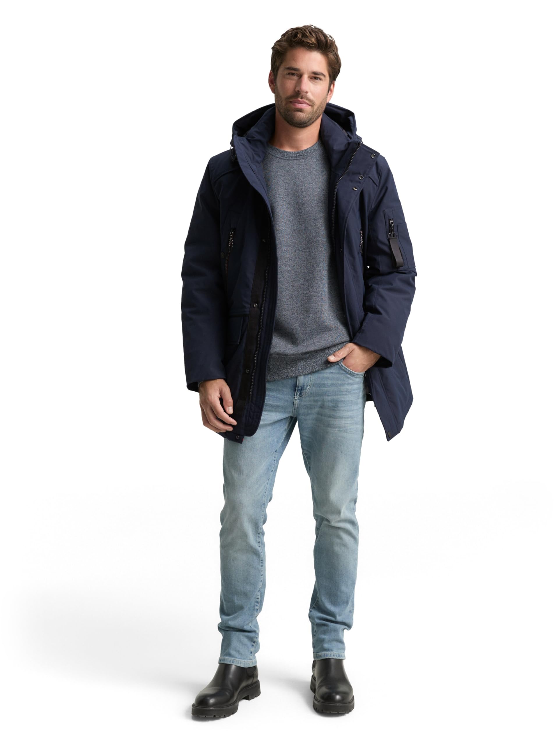 TOM TAILOR Męskie 1047040 Parka, 10668-Sky Captain Blue, L, 10668 - Sky Captain Blue, L