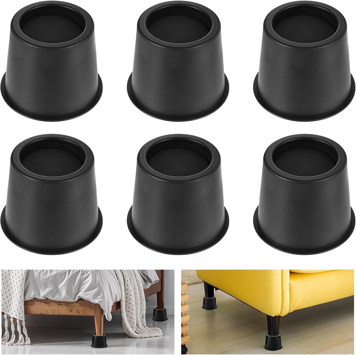 Amazon.com: 6 Pack Furniture Risers 4 Inch, Bed Risers Heavy Duty for ...