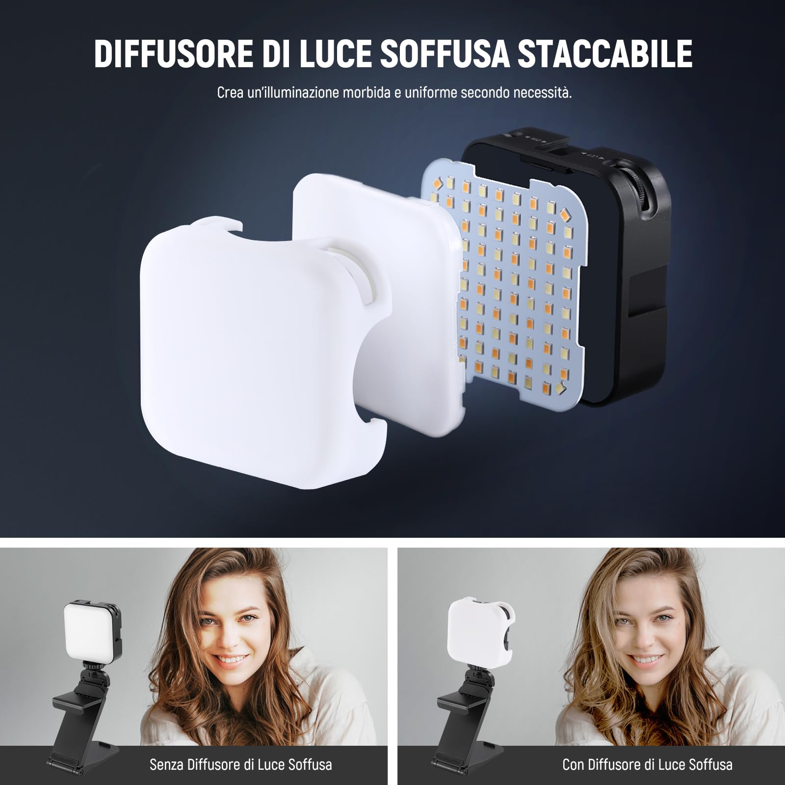 NEEWER Luce LED Streaming Professionale a USB con Controllo APP Laptop Mac/PC, 2 in 1 Stand per Monitor, 2900K-7000K Toni Ampi Selfie Luce Video per Webcam Computer Zoom Videoconferenze, PL81 PRO