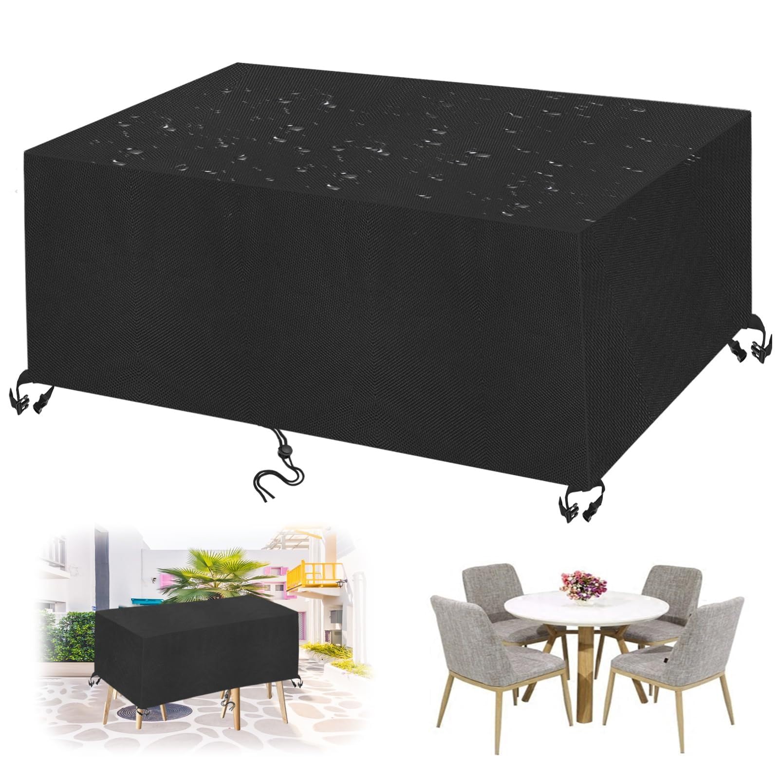 Schutzhülle Möbelsets 250x90x85cm Abdeckung für Gartenmöbel, Plane UV-Beständig wasserabweisend Winterfest reißfest