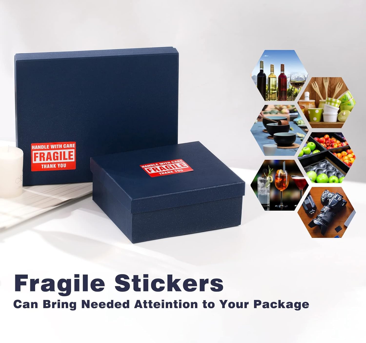 Fragile Stickers for Shipping 3 x 2 Inch for Moving Boxes Handle with Care Sticker for Packing Small Business, 5000 Permanent Adhesive Fragile Labels (10 Rolls)