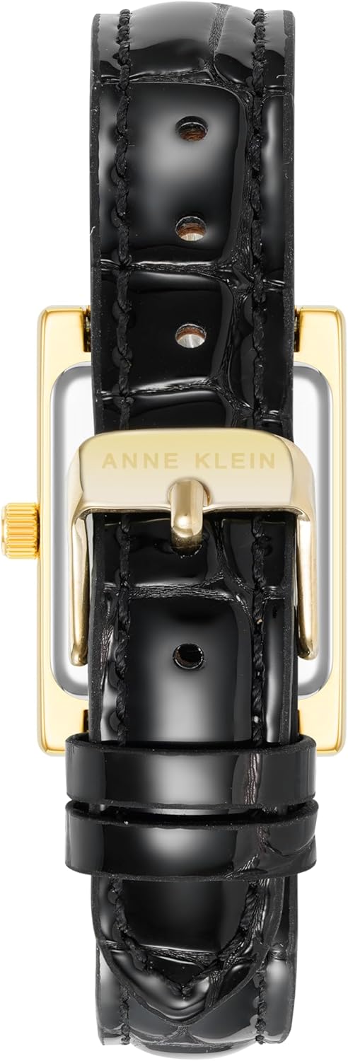 Anne Klein Women's Shiny Croco-Grain Leather Strap Watch