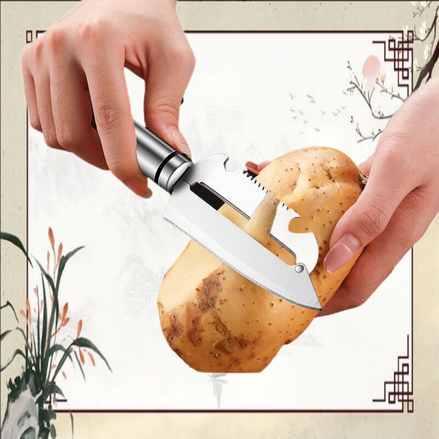 304不锈钢削皮神器多功能削皮刀 Potato Peeler,Swivel Vegetable Peeler 家用瓜刨厨房土豆刮皮神器水果去皮神器 Household Cleaning，Kitchen Storage Essentials