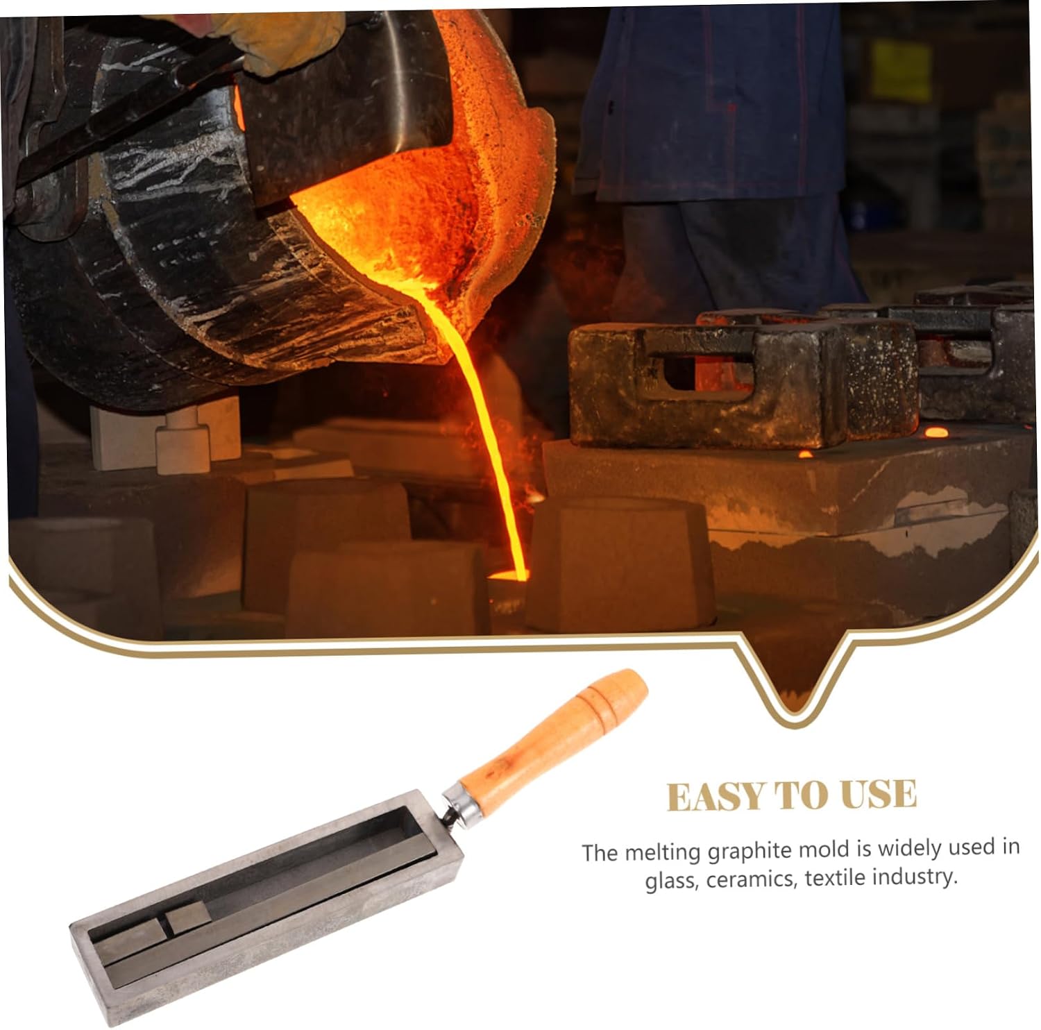 IMIKEYA Graphite Ingot Mould Metal Molds Casting Strip Shape Gold Melting Oil Tank Strong Corrosion
