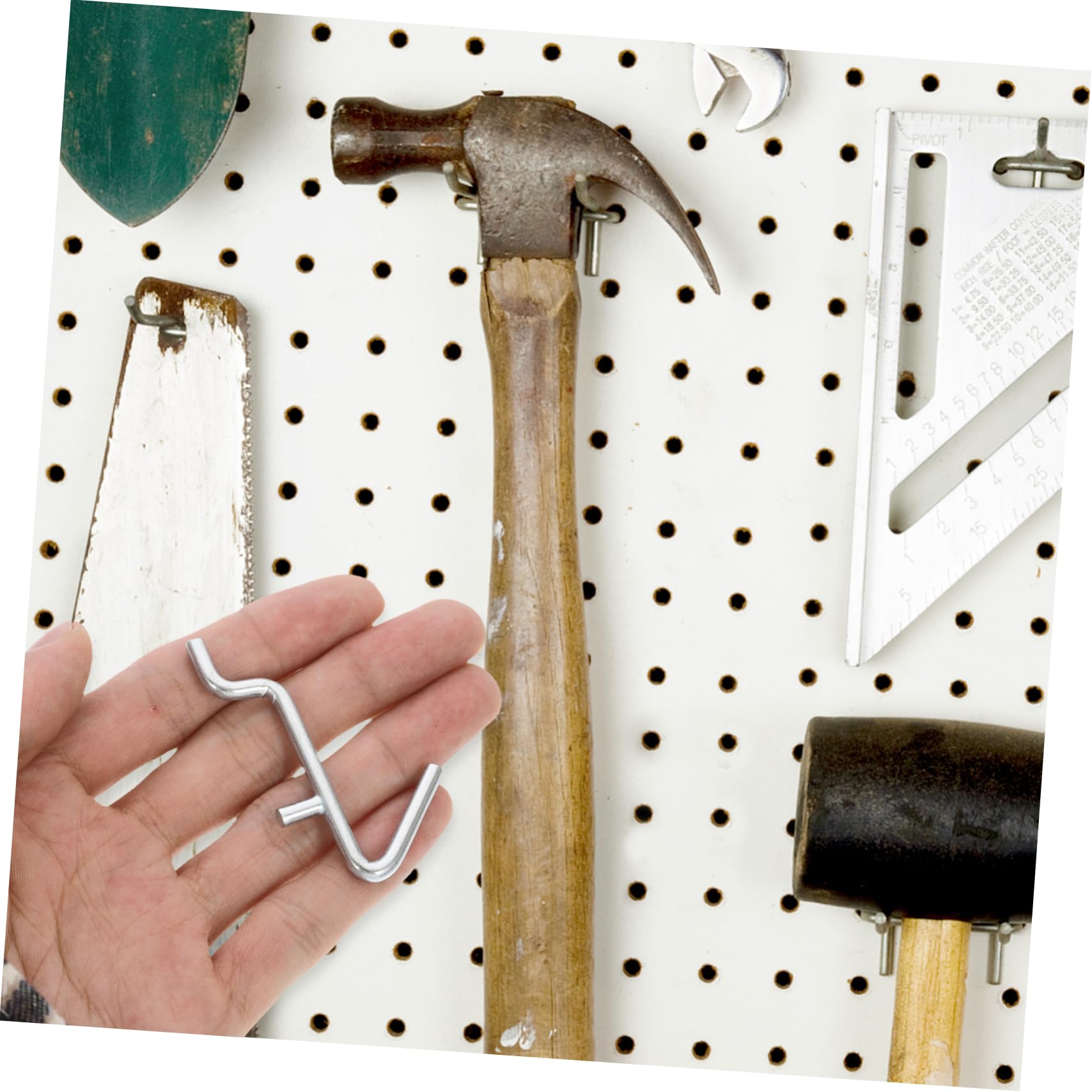 Ciieeo 20pcs Metal Pegboard Hooks for Tools Keys Heavy Duty Hangers for Organizing Easy to Install Lightweight for Home Shop Garage Storage