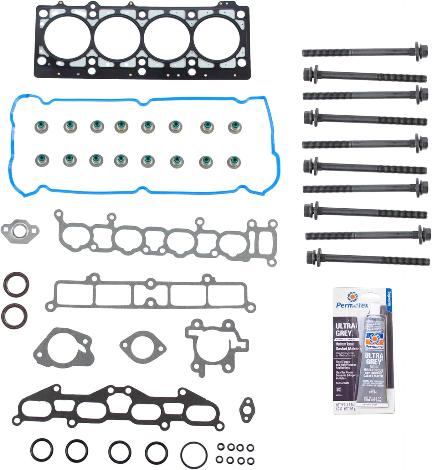 CPWK87 Head Gasket Set Bolt Kit Fits: 95-00 Chrysler Caravan Cirrus Sebring 2.4L VIN B, X