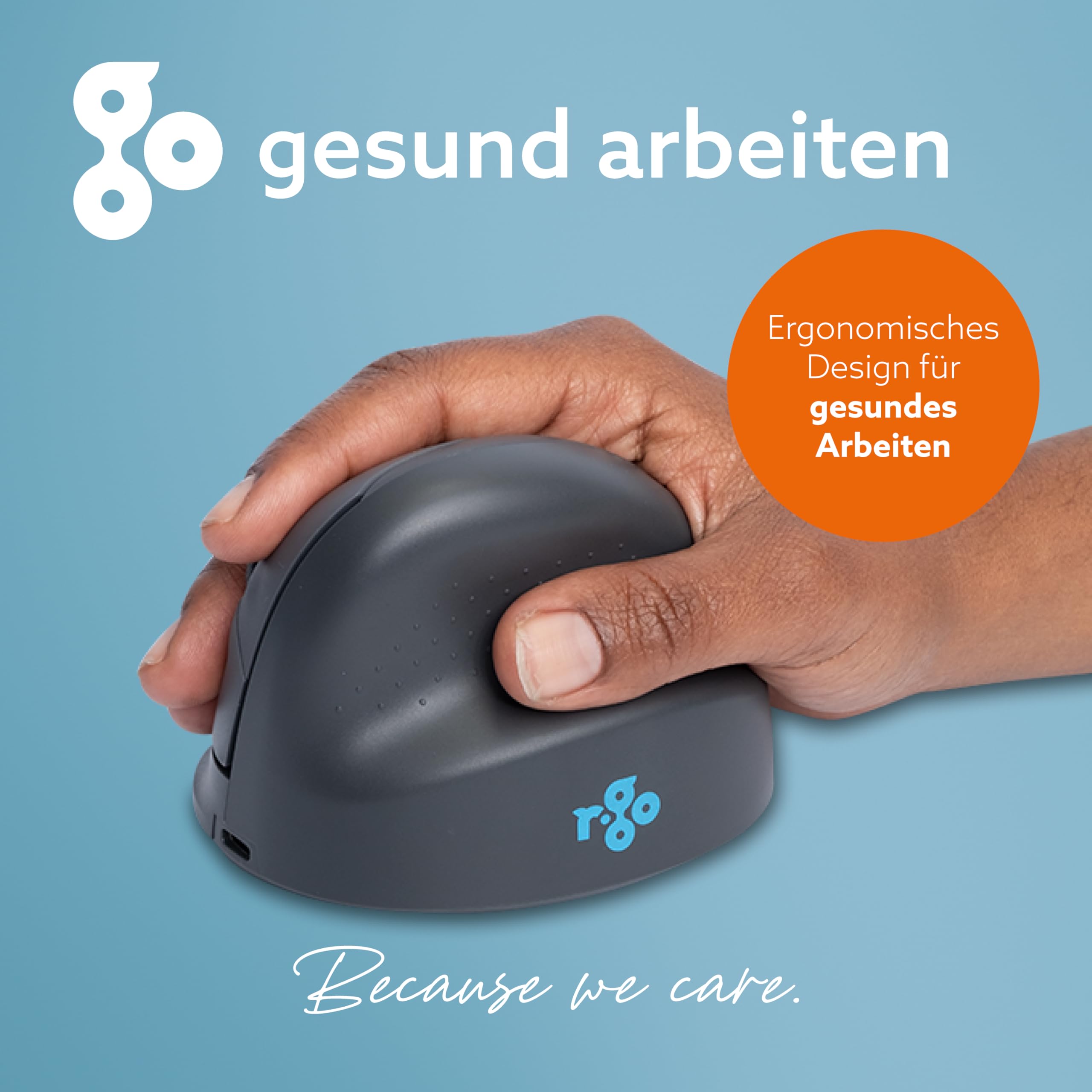 R-Go HE Basic Ergonomische Maus, Bluetooth 5.0, Wiederaufladbare mit Type C/A, Vorbeugung Mausarm/Tennisarm, Vertikale Ergo Maus für Windows/MacOS, 1600DPI und 3 Tasten, Schwarz