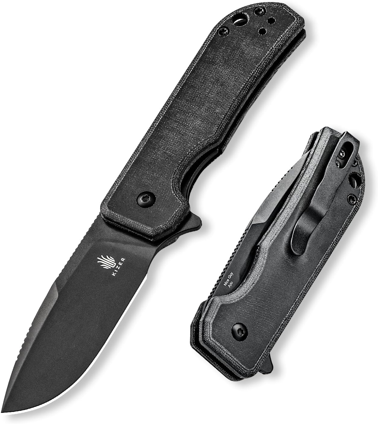 Nice Guy Pocket Folding Knife, 2.84" Nitro V Blade, Lightweight Sharp Camping and Hiking Knife, Comfort Micarta Handle, Liner Lock Flipper knives V3011A3