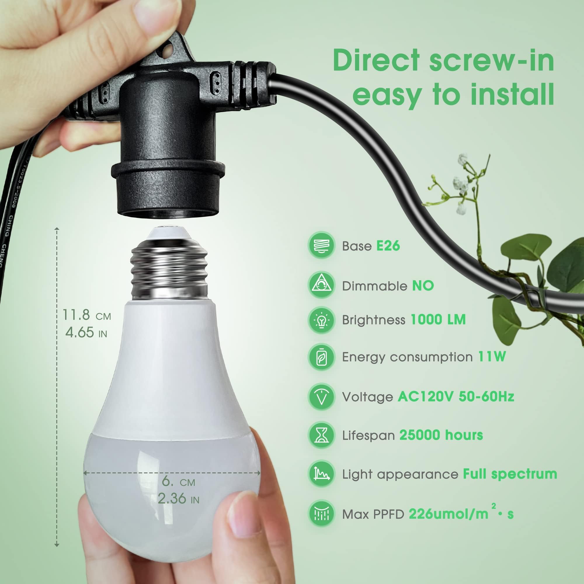 Amazon.com : Hanging Grow Light 5000K, Briignite 3 Grow Light