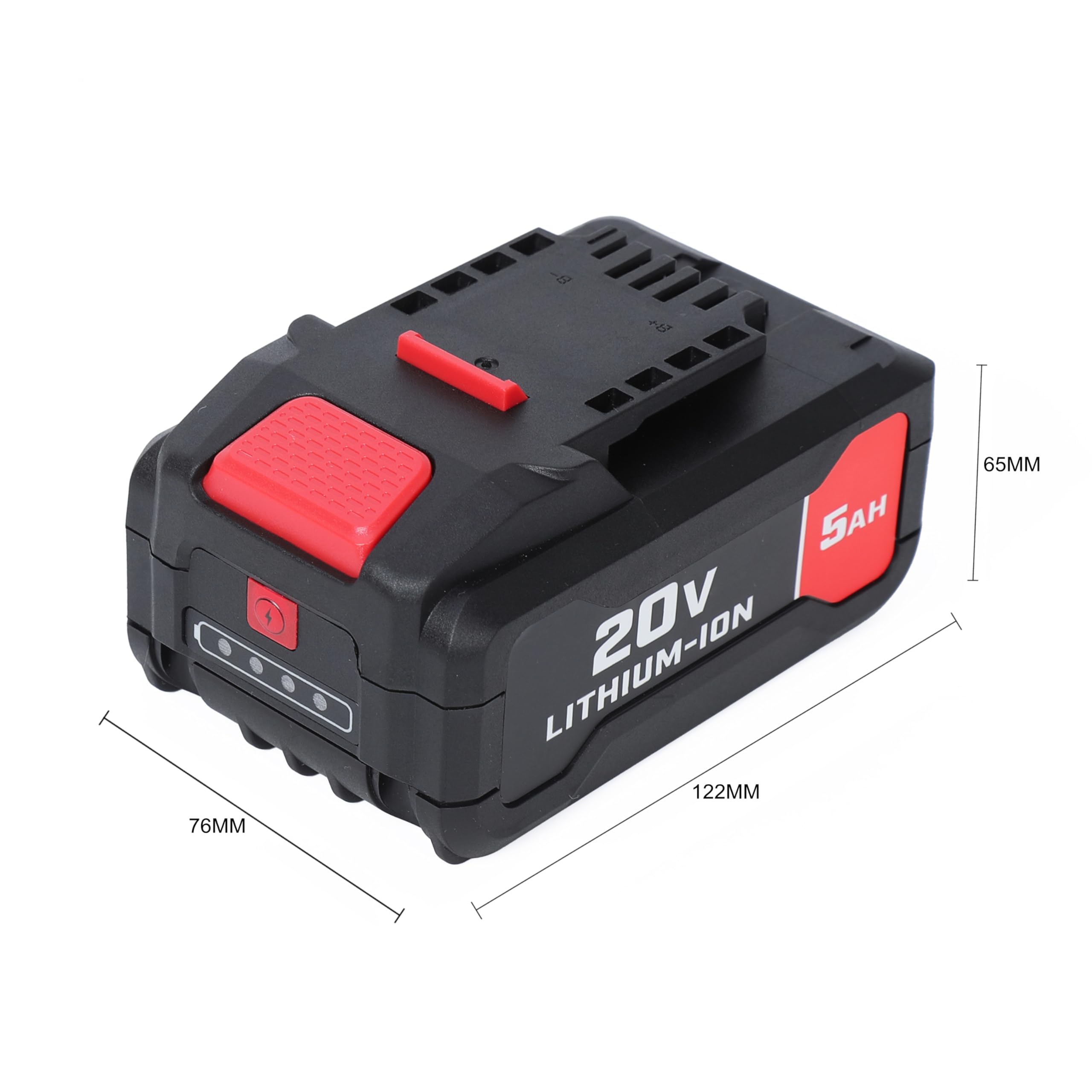 Paquete de 2 baterías de repuesto de iones de litio de 20 V y 5.0 Ah para herramientas inalámbricas Bauer de 20 V