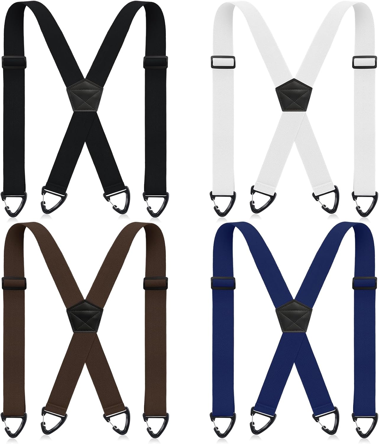 Sintege 4 Pcs X Back Suspenders 1.5 Inch Heavy Duty