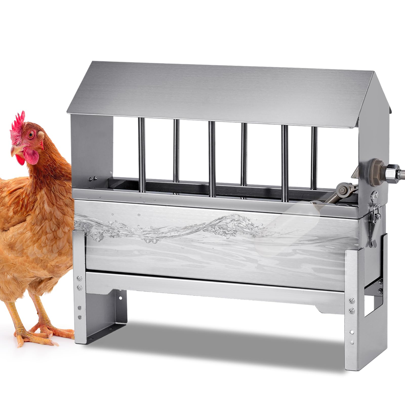 Metal adjustable height float valve waterer