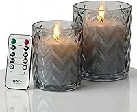 Vista 12 de VENTA Juego de 3 velas de pilar de marfil cálido Velas de cera real operadas por baterías con llama parpadeante Decoración atemporal para todo