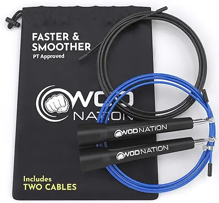 WOD Nation Adjustable Speed Jump Rope For Men,...