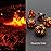 Haxtec DND Dice Set 7PCS Polyhedral D&D Dice for Roleplaying Dice Games Compatible with Dungeons and Dragons (Black Red Gold Foil)