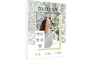 Goefun Printable High Glossy Self-Adhesive Printer Paper for Inkjet Printing, 8.5 x...