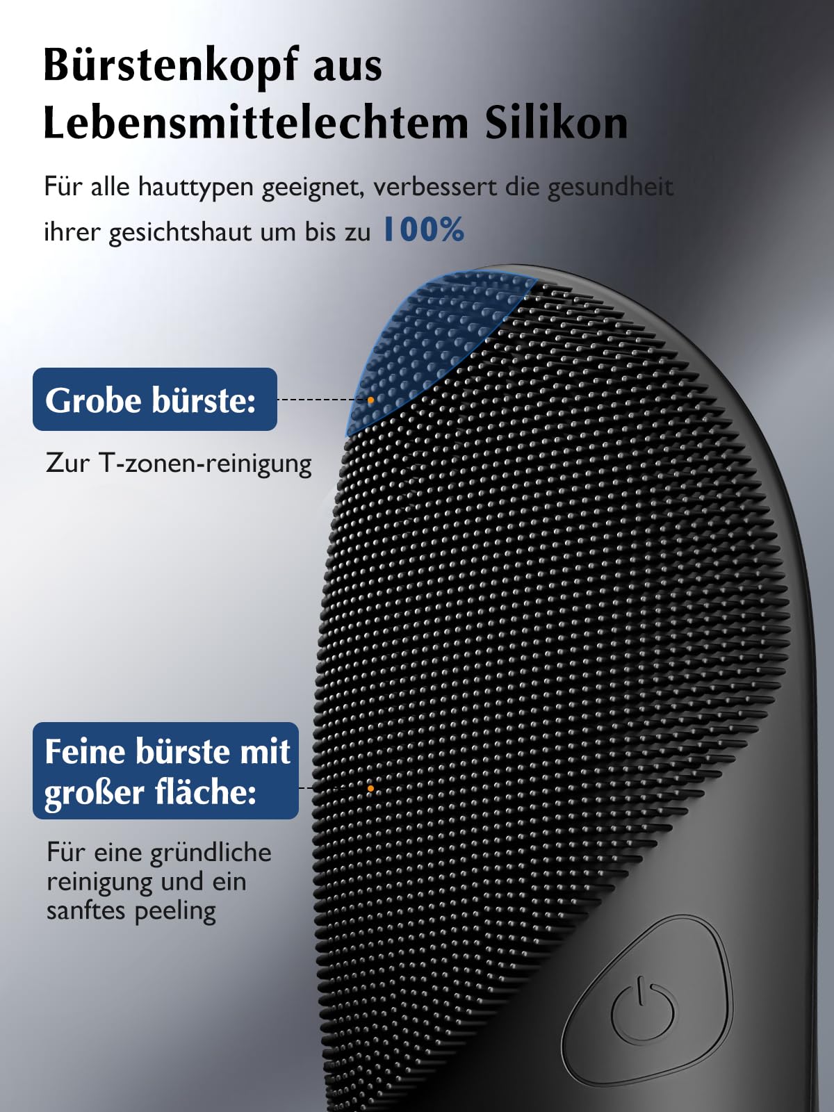 COSLUS Gesichtsreinigungsbürste Gesichtsbürste Elektrisch Silikon: IPX7 Wasserdichte Aufladbar Reinigungsbürste Gesicht, 4 Reinigungsmodi mit Augenschutz Lumi Spa für Reinigung, Peeling, Massage