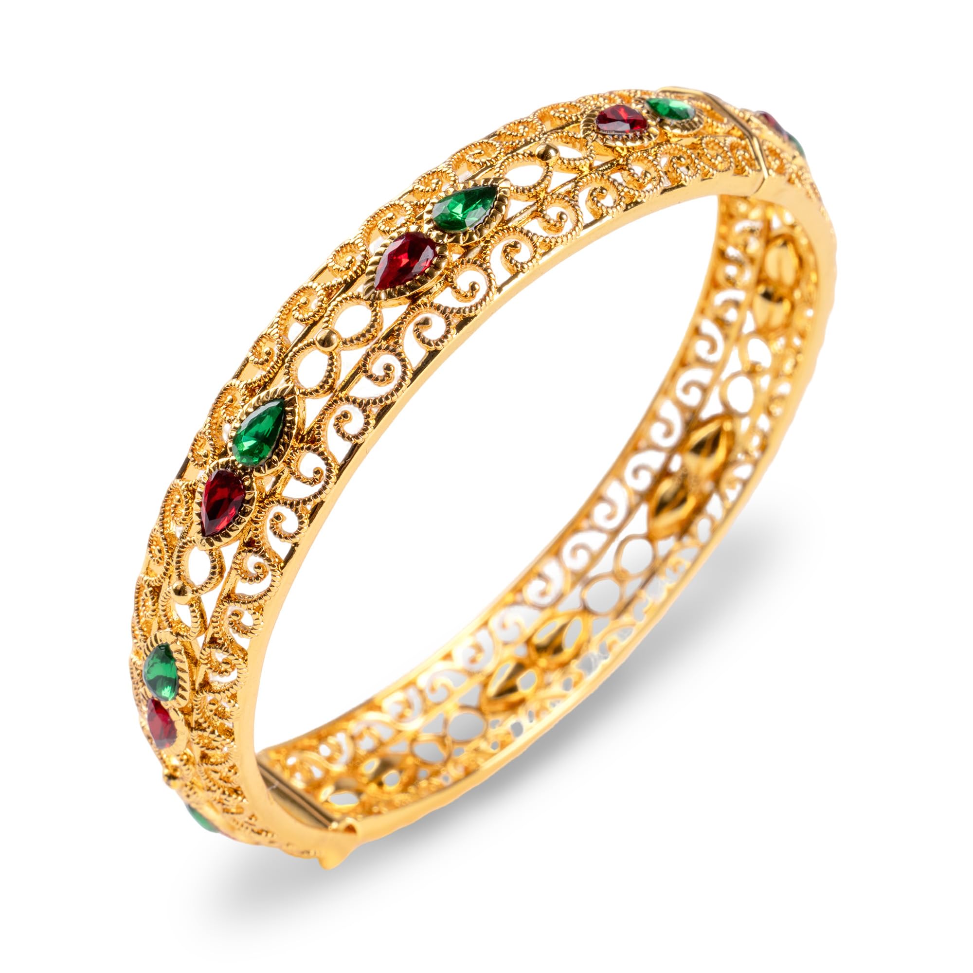 Velvaria Gold Jewelry Bangle Bracelet For Women - Elegant Gold Plated Bangle - Stylish Bracelet Gift Style A