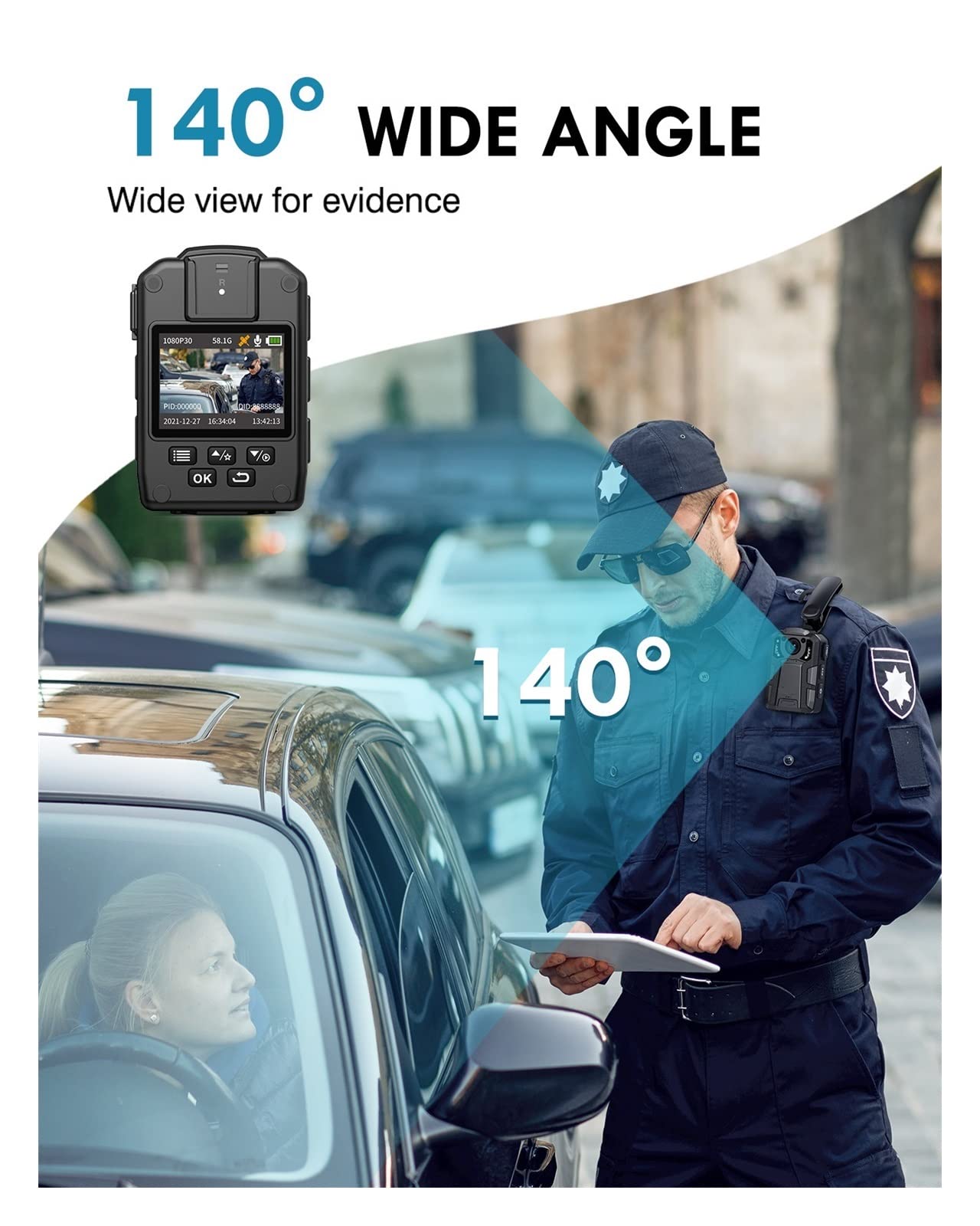 Kamera na ciało Aparat noszony na ciele 4K GPS Track Obsługiwany 14~16 godzin Nagrywanie wideo 128 GB IP67 Wodoodporna kamera montowana na ciele z noktowizorem dla Bezpieczeństwa, Dokumentacja Pracy