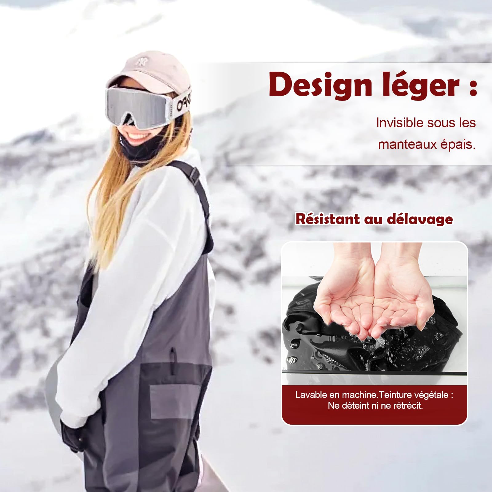 sous Vetement Thermique Femme Doublure Polaire Ensemble Chauds Femme avec Col Montant Coupe-Vent, Fonctionnel Manches Longues Chaud & LéGer Ski Hiver