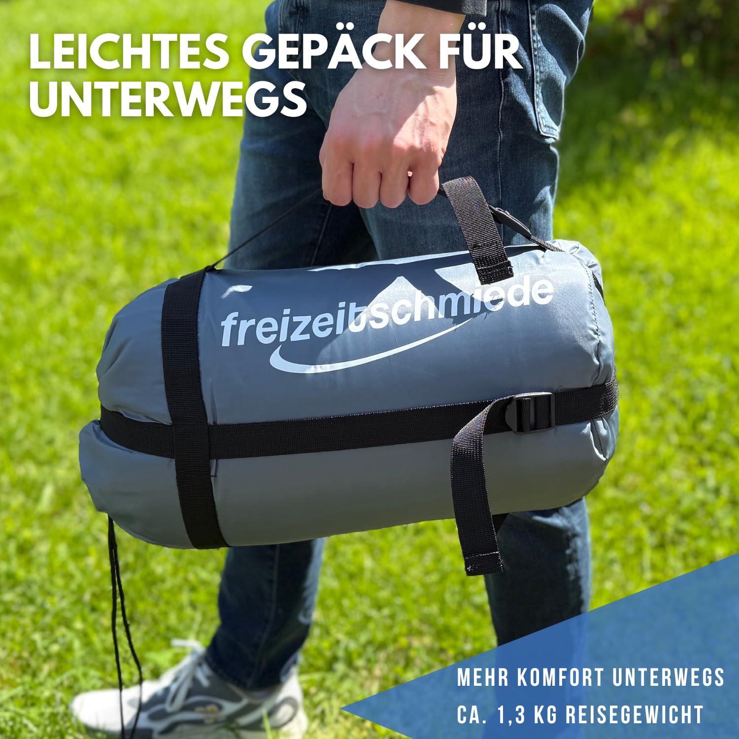 Deckenschlafsack Erwachsene -5C bis 15C Camping 77 x 202,5 cm – Schlafsack Camping als Decke nutzbar, 190T Polyester Pongee, beidseitiger Reißverschluss, Kopfteil zusammenraffbar