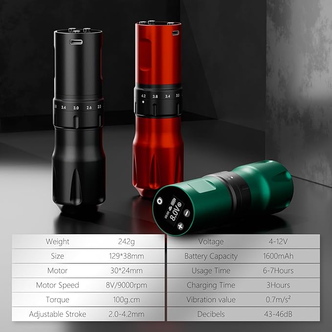 Kit Máquina Rotativa Tatuaje Kiss of Dragon KOD-LV-5872+9487 miniatura 2