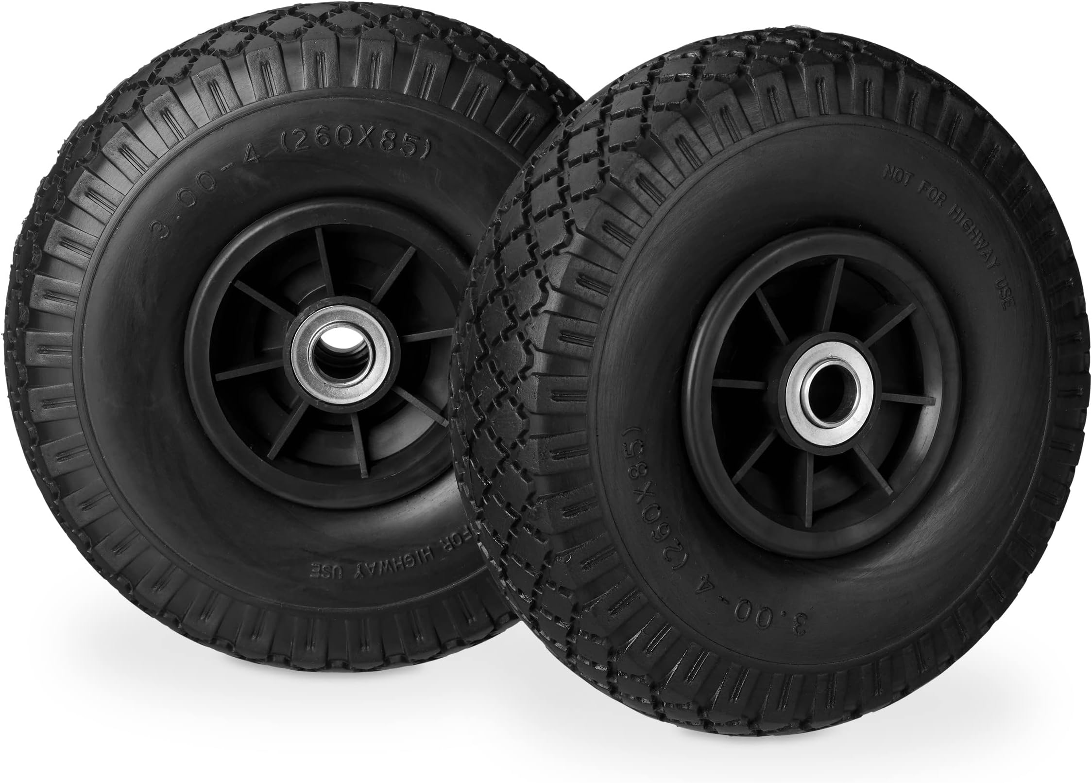 2x Sackkarrenrad 3.00-4 Zoll Pannensicher – Vollgummi Mit Kugellager Bis 80 Kg
