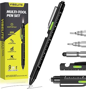 9 in 1 Multitool Pen Set, Black, 1 Pack