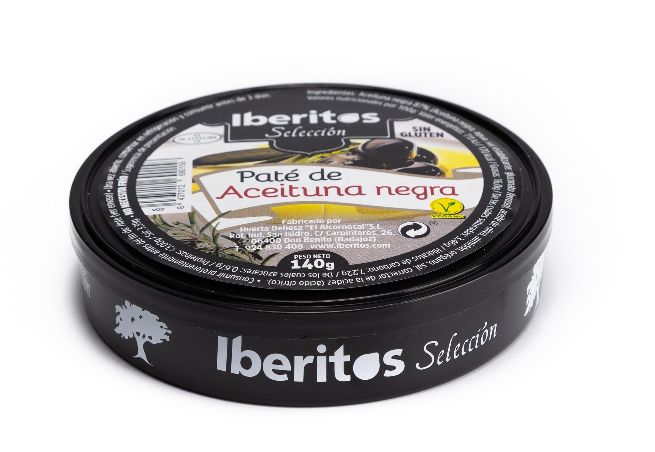 Iberitos - Paté de Aceituna Negra - 10 Latas x 140 gr