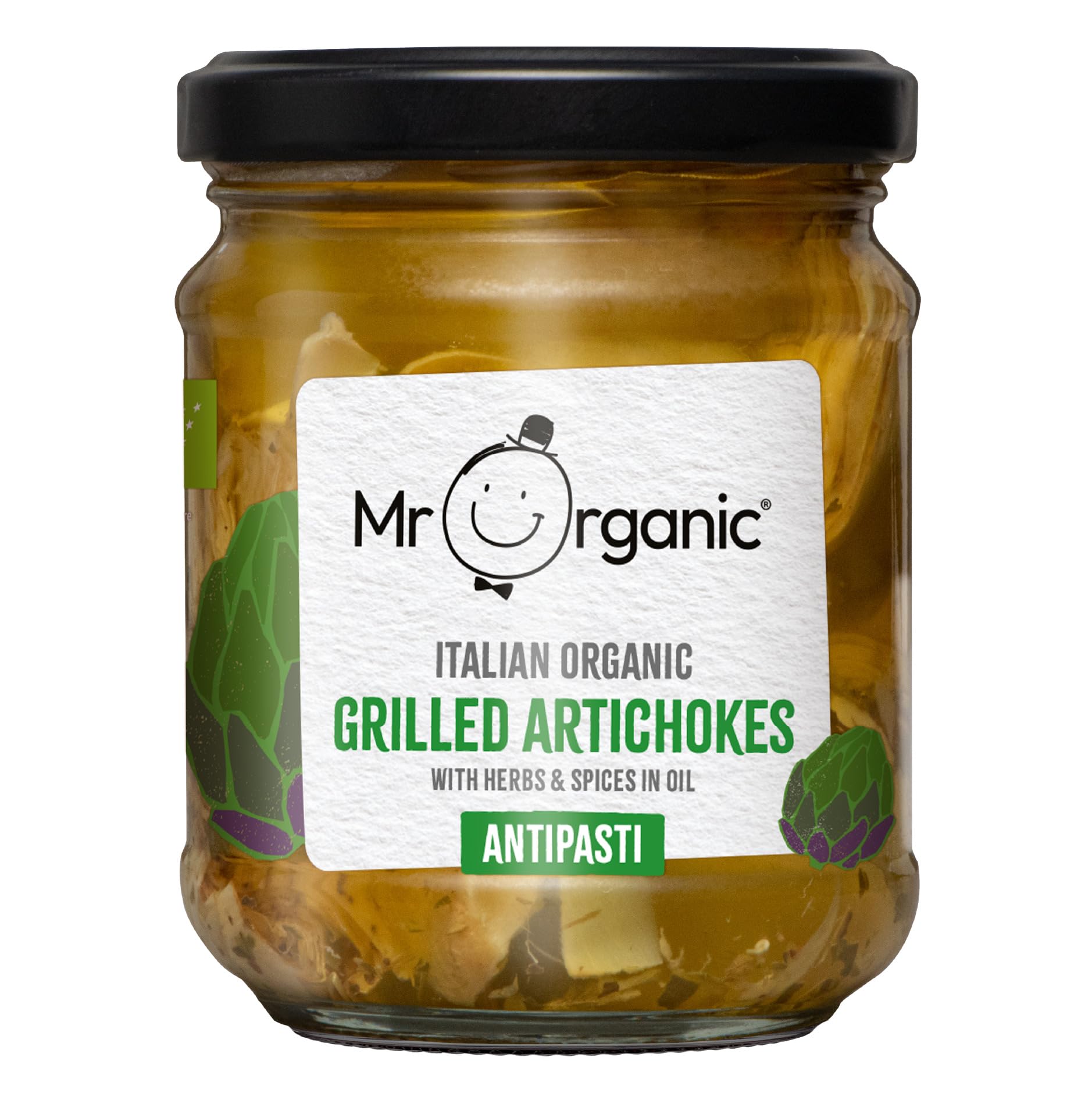 Mr Organic Grilled Artichoke Antipasti - 190g, Authentic Italian