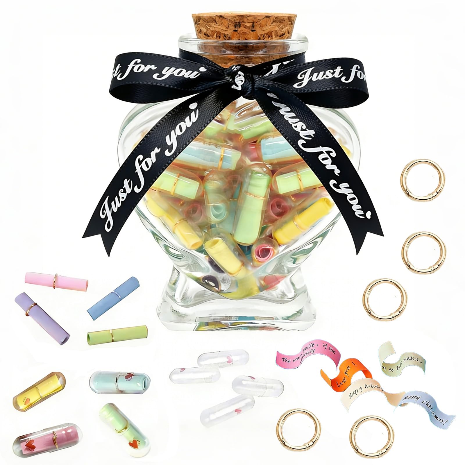 101 PCS Capsule Letters Message in a Bottle,Friendship Love Capsule Letter with Love Wishing Bottle Couples Gifts Loves Letter Gifts Cute Things Gift for Girlfriend Boyfriend Wife Husband and Friend