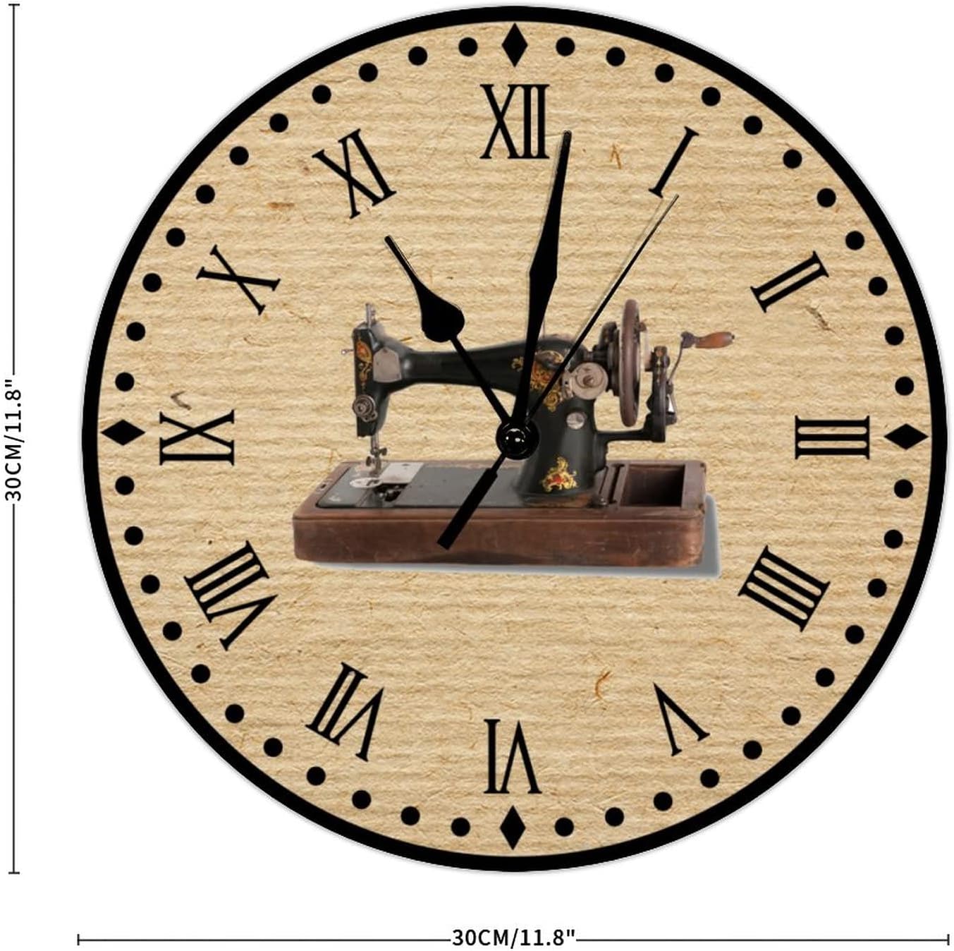 Sewing Machine Wood Wall Clock Unique Tailor Home Office Kitchen Living Room Wall Decor Sewing Gift for Man Woman Friend Tailor Clock