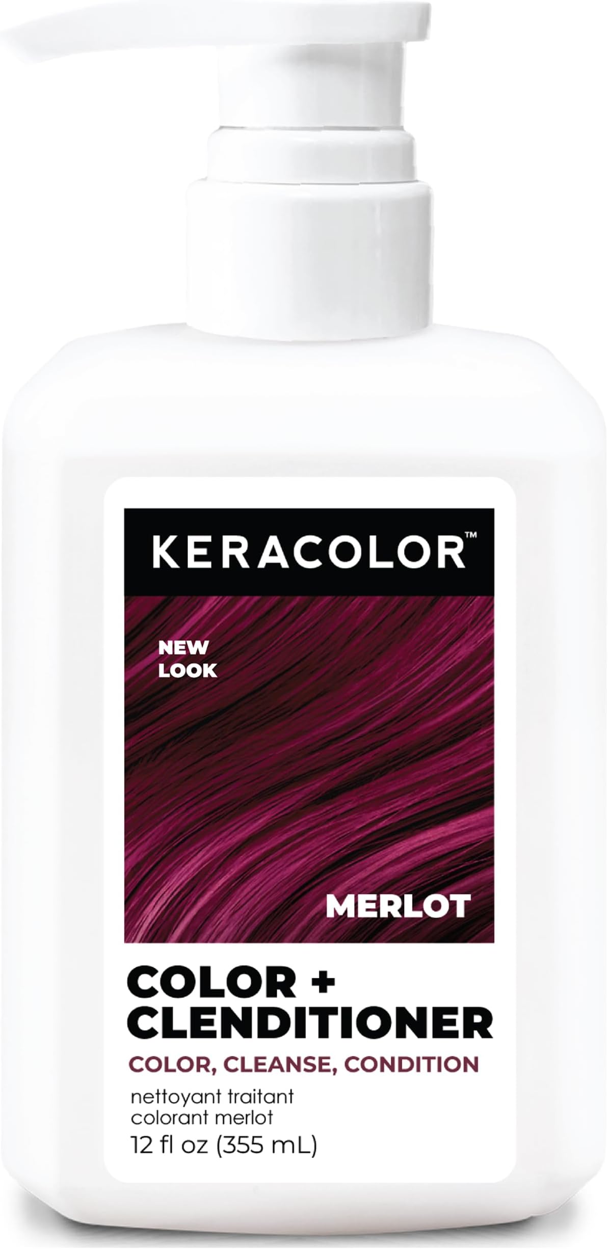Keracolor Clenditioner MERLOT Hair Dye - Semi Permanent Hair Color Depositing Conditioner, Cruelty-free, 12 Fl. Oz.