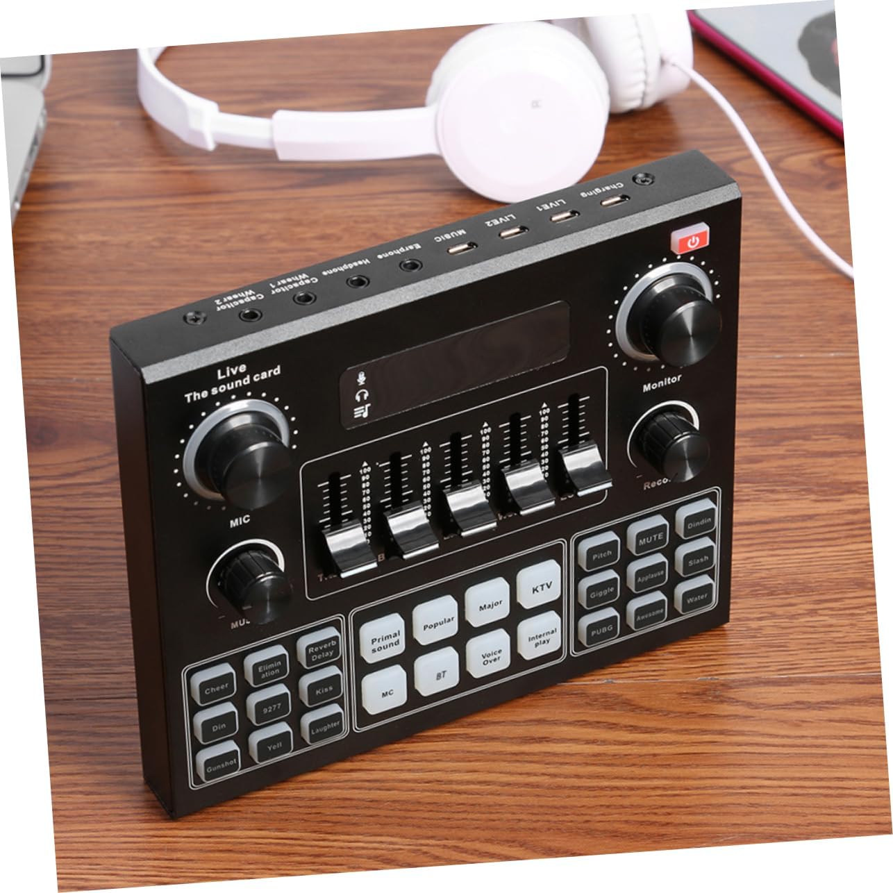 V9 External Sound Card Portable Voice Changer for Mobile and Computer Universal Live Streaming Device Random Color