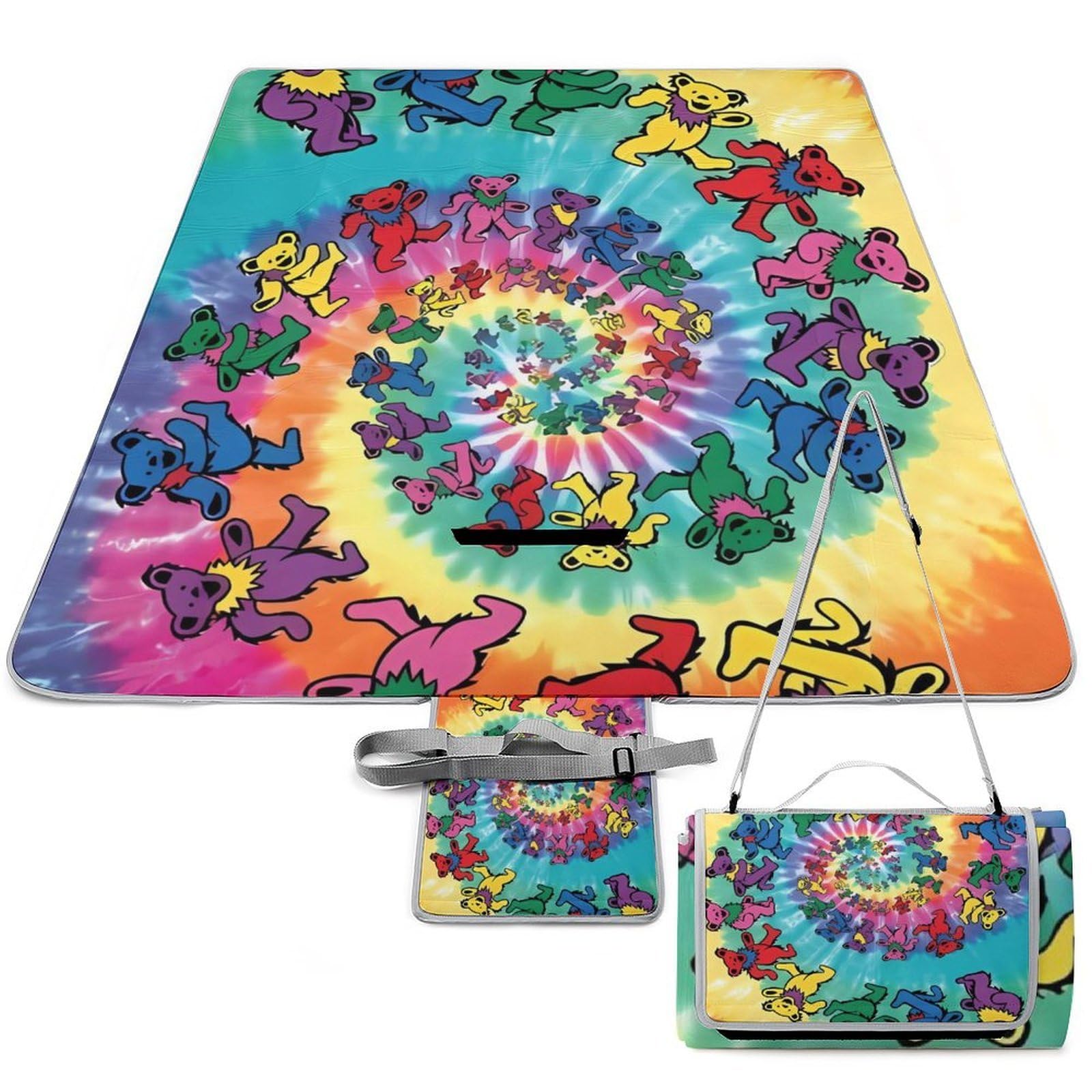 Couverture de pique-nique ours dansant 148x148 cm imperméable et pliable