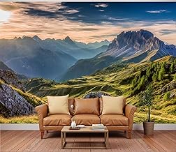 3D Wallpaper Sunrise Sassolungo Langkofel Mountain Group Dolomites Trentino Alto Removable Waterproof Large Wall Mural Wall Background Decorative Decals Modern Decor Print Design(Not Self-Adhesive)