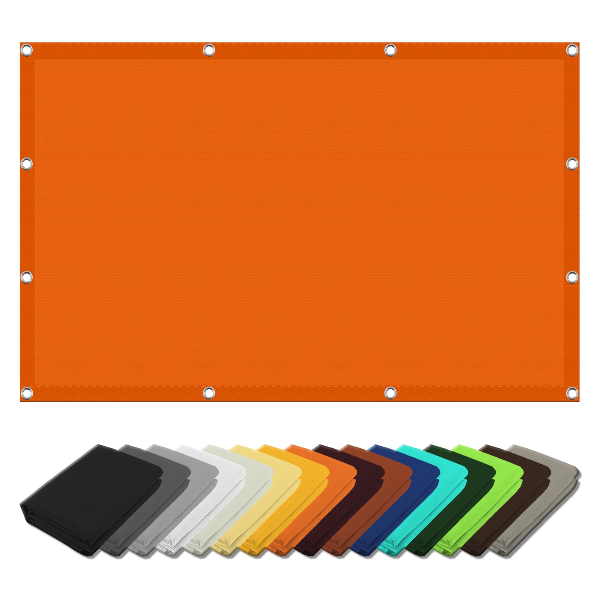 Filet d'ombrage de jardin avec œillets 5x8m orange polyester