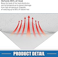 Vista 6 de Funda protectora térmica para automóvil, protección contra el calor extremo, cubierta térmica aluminizada de 60 x 12 pulgadas