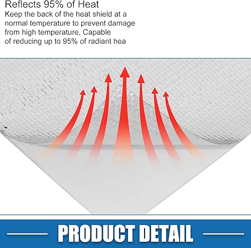 Miniatura 6 de Funda protectora térmica para automóvil, protección contra el calor extremo, 24 x 48 pulgadas, cubierta térmica aluminizada