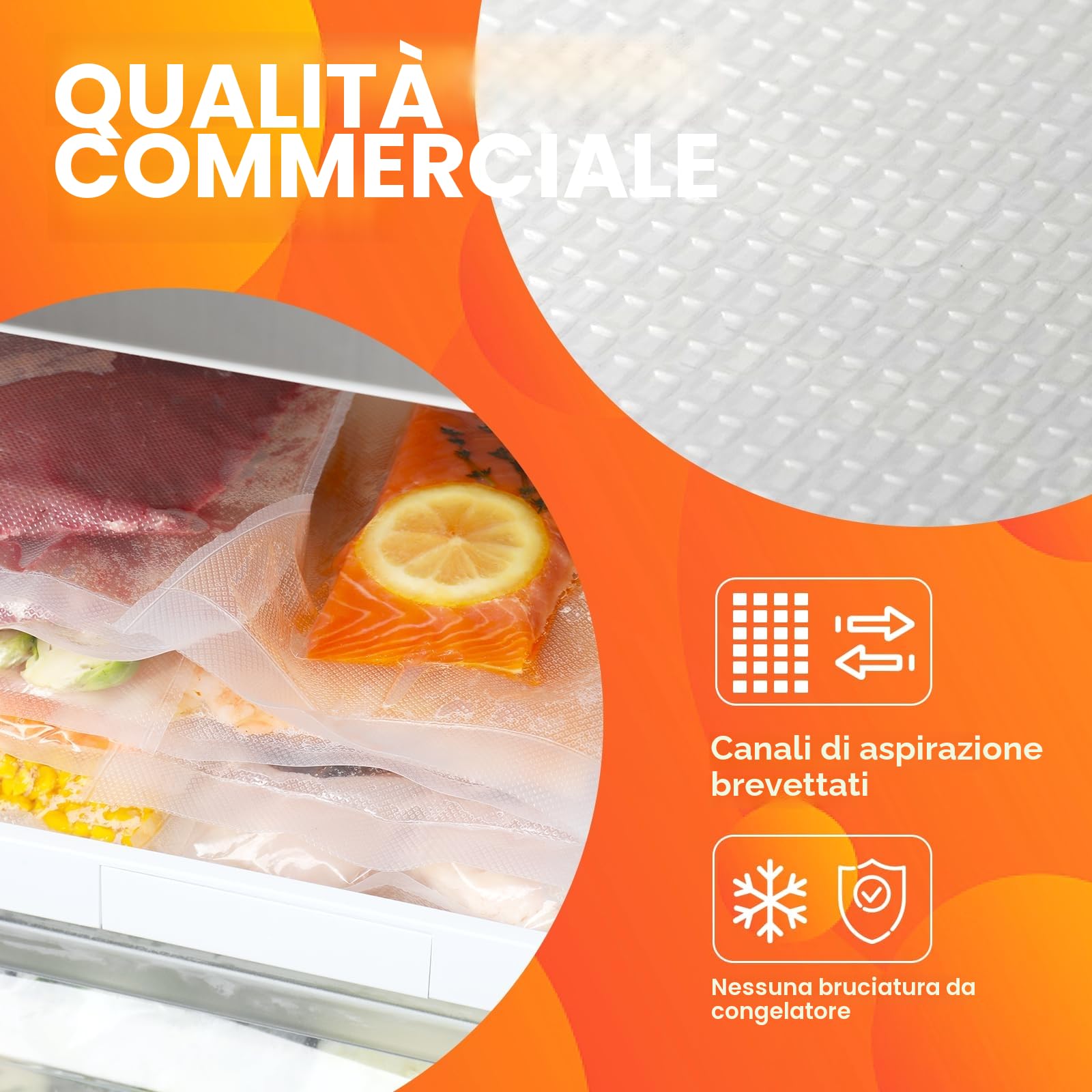 Wevac Sacchetti Sottovuoto Alimenti 100 Buste 20 x 30 cm, Sacchetti Sottovuoto per Alimenti Superficie Goffrata, Senza BPA, per Cottura Sottovuoto per Sottovuoto Alimenti Professionale