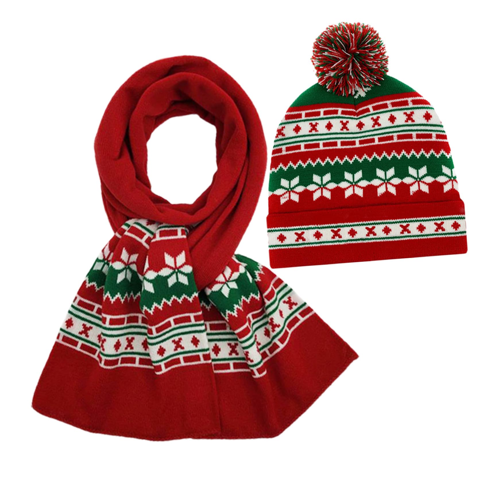 Gorro y bufanda infantiles para reuniones familiares e invierno 8