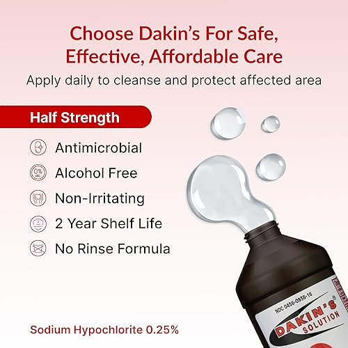 Miniatura 16 de Dakin's Solution-Quarter Strength 304360672168, hipoclorito de sodio al 0.125 %, terapia para heridas agudas y crónicas de Century Pharmaceuticals