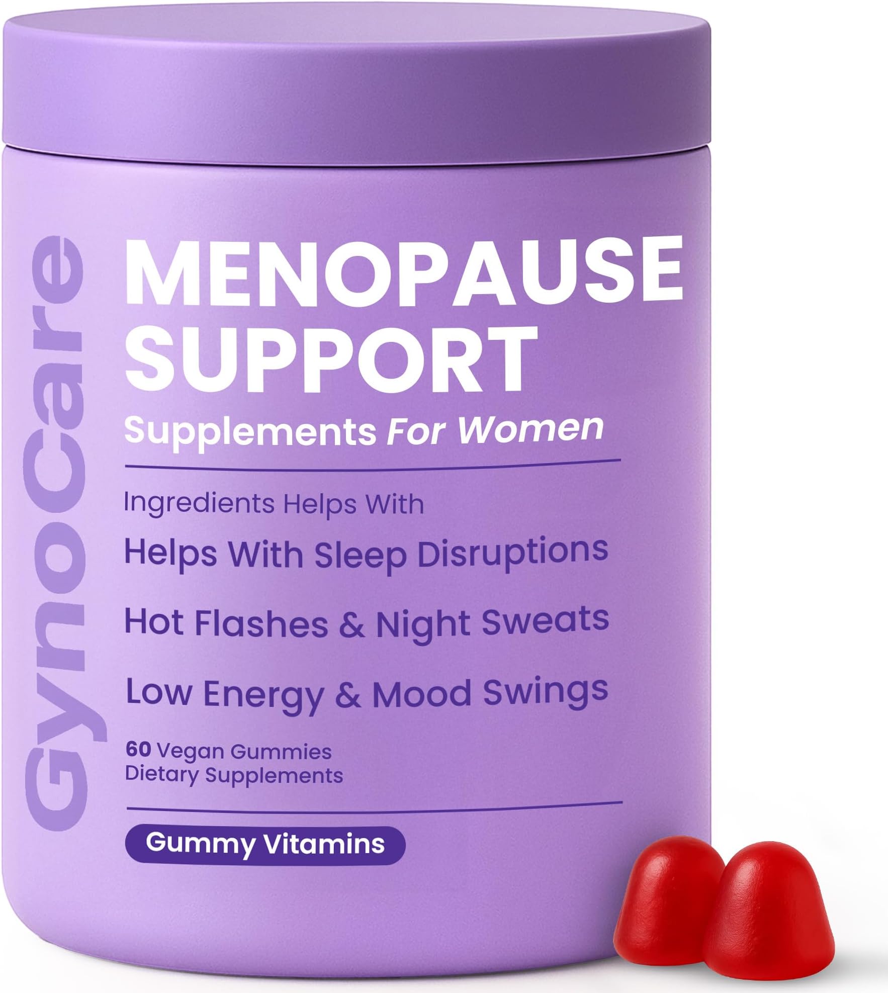 Menopause Supplements for Women | Menopause Gummy Vitamins | Relief for Hot Flashes, Night Sweats & Mood Swings | Helps Sleep Disruptions & Brain Function | 60 Vegan Gummies