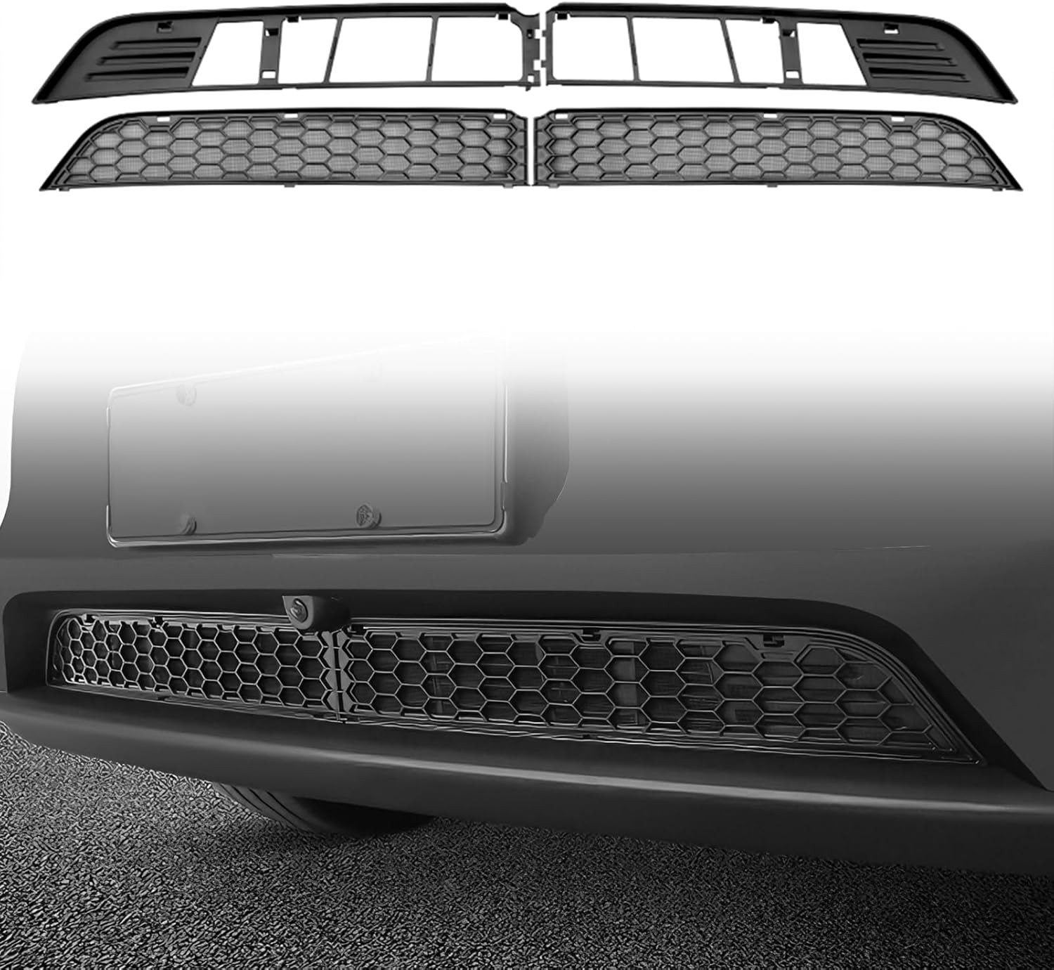 Black Grille Mesh Inserts for 2025-2026 Tesla Model Y Juniper (Refresh) - Front Bumper Air Inlet Vent Cover for Premium Version - Compatible with AWD/LR (Not Fit Standard/Performance)