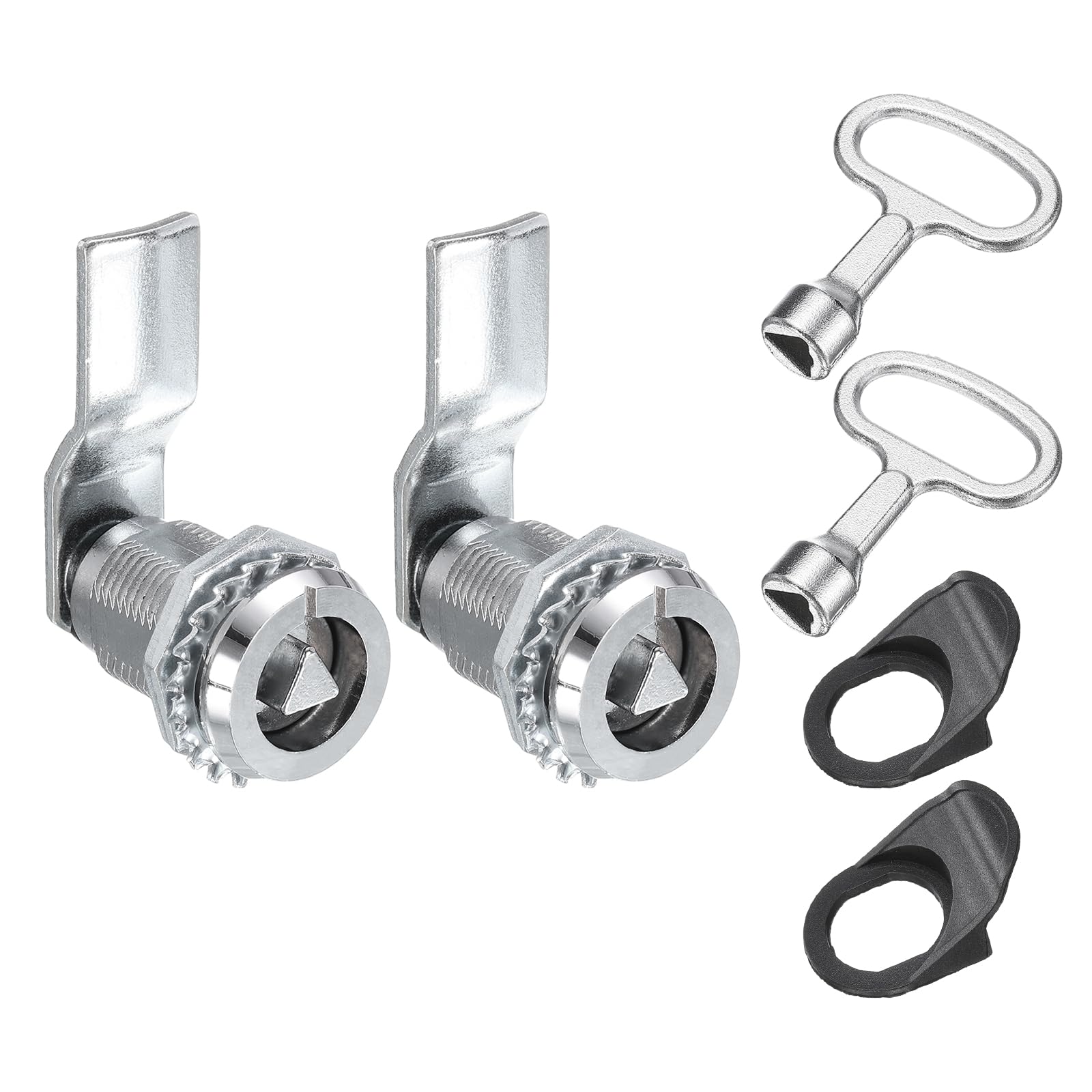 sourcing map Tubular Cam Lock, 7/8 Inch Cylinder Length Zinc Alloy Cabinet Lock with Key for Electric Box Mailbox (White, Pack of 2) — image 1