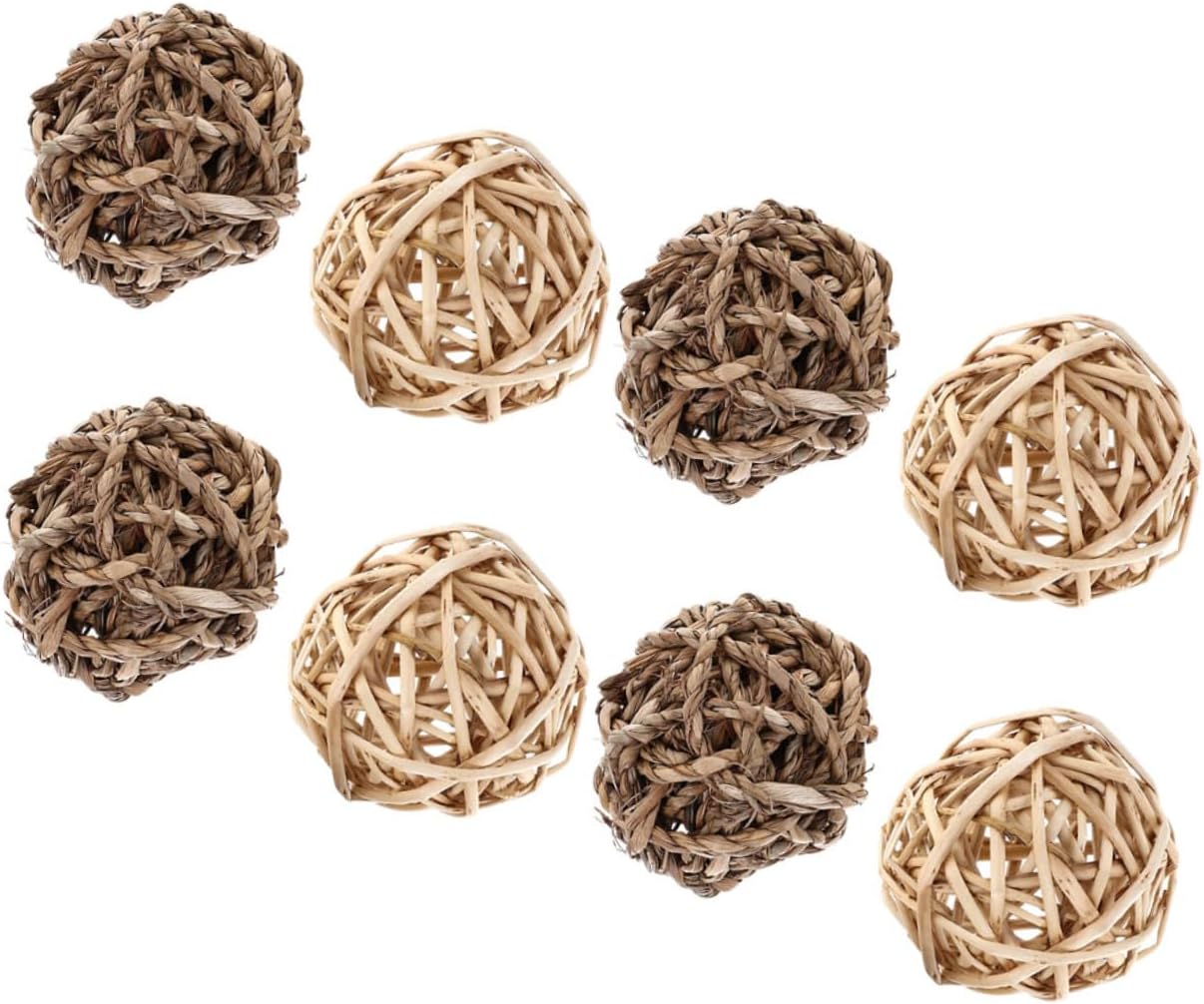 8pcs Rabbit Straw Balls Pet Cage Accessories Animal Chew Toys Biting Plaything for Hamsters